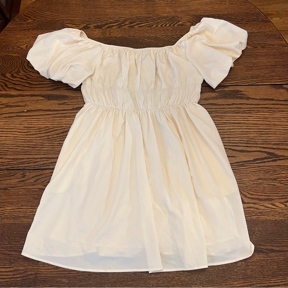 Amazon | Cream Puff Sleeve Dress - Picture 2 of 6